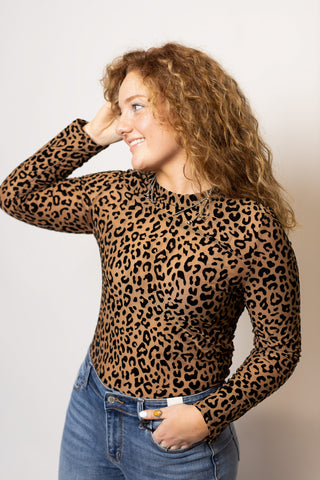 Cheetah Mesh Top