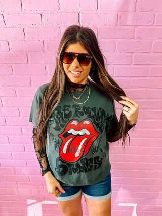 Charcoal Rolling Stones Graphic Tee