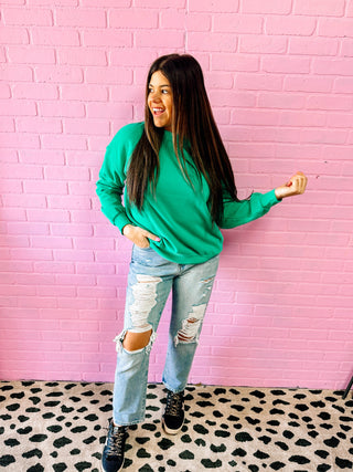 Soft Fleece Sweatshirt- Green