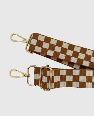 Camel Checkered Purse Strap