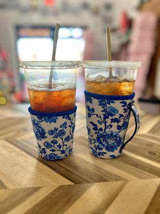 Iced Coffee Coolies - Blue Chinoiserie