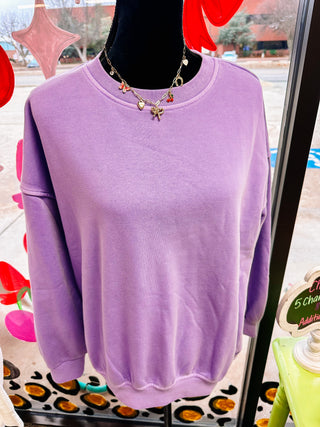 Soft Fleece Sweatshirt- Lavender