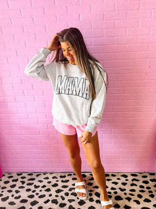 Ash Grey Mama Varsity Sweatshirt