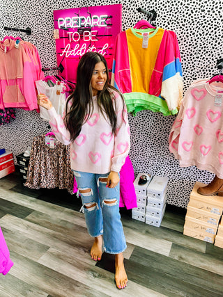 Pink Heart Valentine Sweater