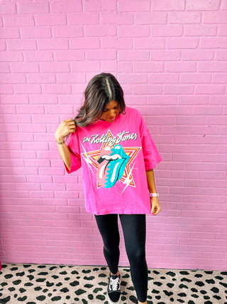 Licensed Pink Rolling Stones Graphic