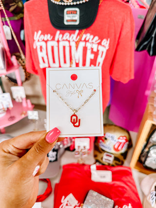 Licensed OU Logo Necklace