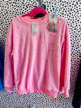 Pink Pullover With Pearls