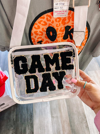 Clear Game Day Crossbody Purse- Black