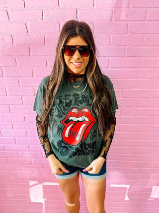 Charcoal Rolling Stones Graphic Tee