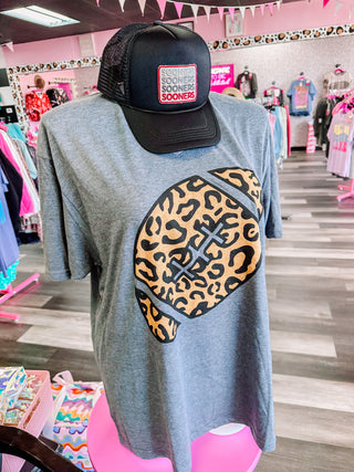 Leopard Football V-Neck Tee